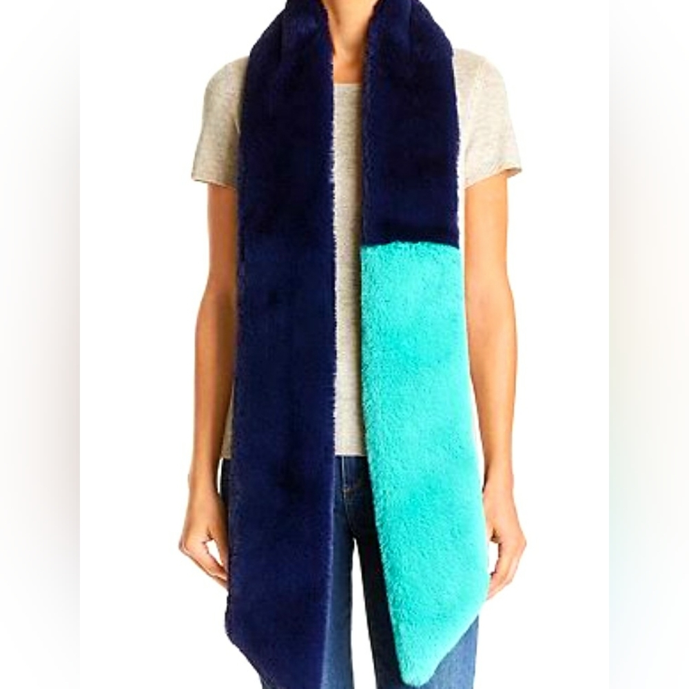 NWT Heurueh Color Block Long & Skinny Scarf.
